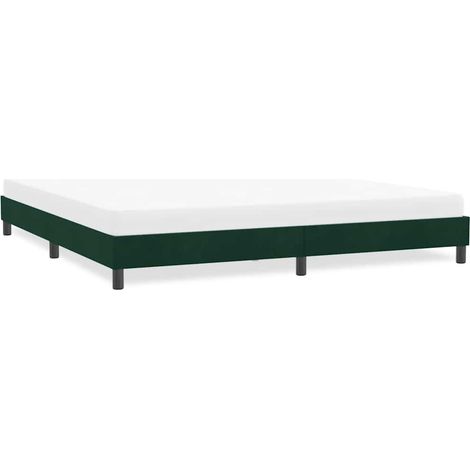 Bettgestell ohne Matratze Dunkelgrün 180x220 cm Samt (1/5)