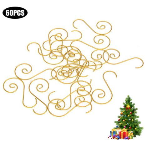 60pcs Multipurpose Mini Metal S Shape Hooks Christmas Tree Holder Decoration (Gold) (1/5)