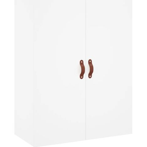 Mobiletto a muro in legno composito bianco 69,5 x 34 x 90 cm pratico dal design elegante contenitivo 020048566