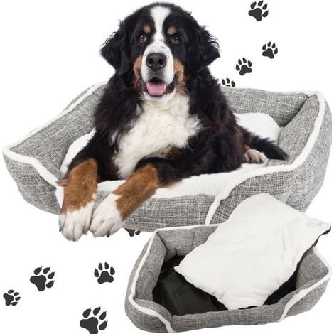 Panier pour chien doux, confortable et moelleux avec oreiller, taille XL - XL (1/5)