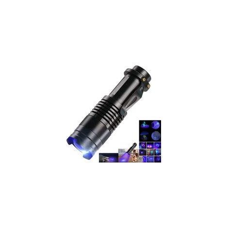 Mini-UV-LED-Taschenlampe, 395 nm, Schwarzlicht, violettes Licht, Zoomfunktion, Haustierurin-Detektor, Skorpion-Detektor, Damenhygiene - Crezuo