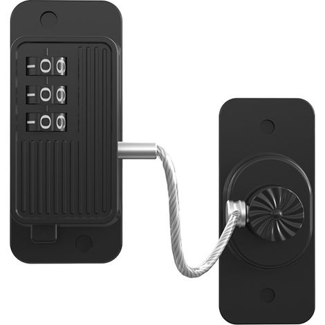 Confezione da 2 serrature multifunzione per frigorifero, cassetto, armadio, protezione di sicurezza domestica, limitatore di finestra per finestre, nero (1/5)
