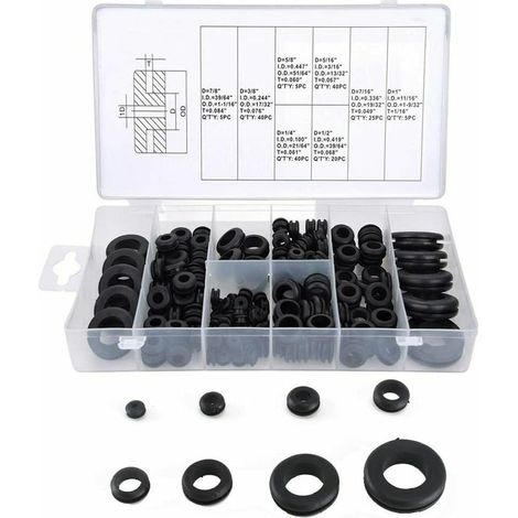 Ensoleille – Packung mit 180 Gummi-Kabeltüllen – Größe 5/8" bis 1" – Hohe Abdichtung für Elektrokabel – Optimaler Schutz vor Chemikalien – 180 Stück (1/5)