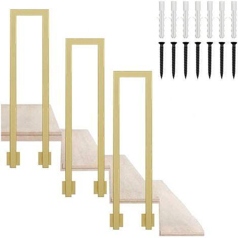 Rampe d'escalier en U|Rampe en Fer forgé doré pour marches intérieures|Rampe d'escalier extérieure à Montage latéral,kit de Garde-Corps pour Couloir de loft ou de Villa(50cm) (1/5)