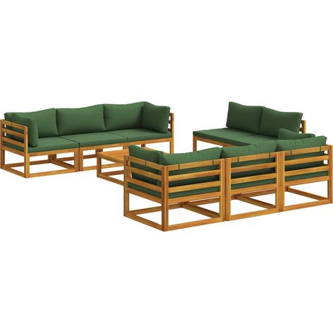 Salon de jardin modulable 9 pièces Naturel Bois d'Acacia Massif vidaXL