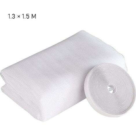 Moustiquaire de fenêtre 130 x 150 cm – Maille en nylon anti-insectes – Bande auto-adhésive pour installation facile – Protection optimale, Blanc