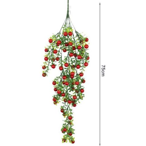 Plante Artificielle Pois De L'amour - 75 cm - Décoration Murale Intérieure Extérieure - Vert Et Rouge - 1 Pièce (1/4)