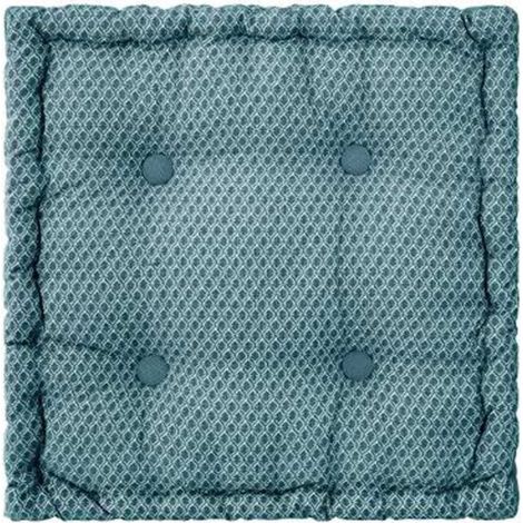 Coussin de Sol Carré "Otto" 40x40cm Bleu Canard (1/3)