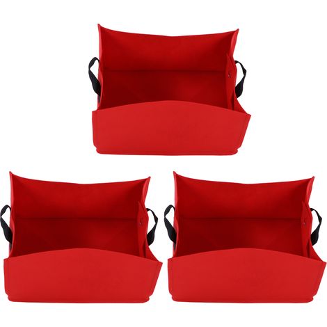 3PCS Sacs de Culture Épais Non Tissés pour Légumes et Semis, Jardinage avec Poignées, Rouge Rose 40x30x20cm (1/5)