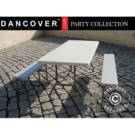 Party-Paket 1 Klapptisch (240cm) + 2 Bänke (244cm) - Dancover
