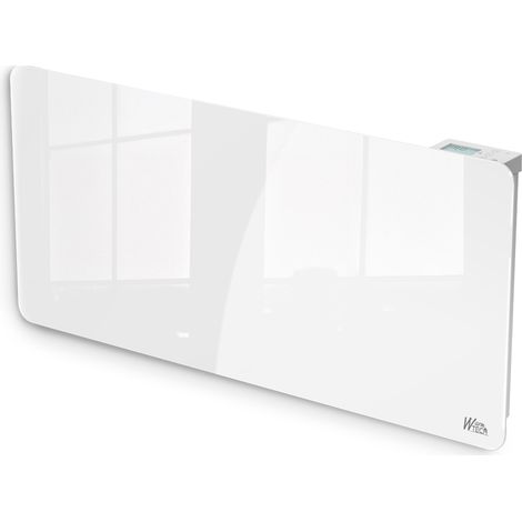 Radiateur inertie céramique avec façade en verre 2000 W - IP24 - NF - Fil pilote 6 ordres.