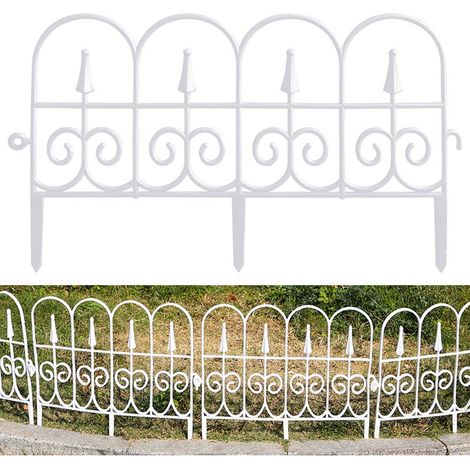 Insert de clôture de jardin décoratif, paquet de 6 bordures de piquet en plastique antirouille, bordures de plantes pour parterres de fleurs de cour, Patio paysager (1/5)