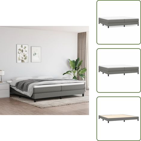 Cama de dormitorio - vidaXL Estructura de cama con somier tela gris oscuro 200x200 cm - Cama con patas