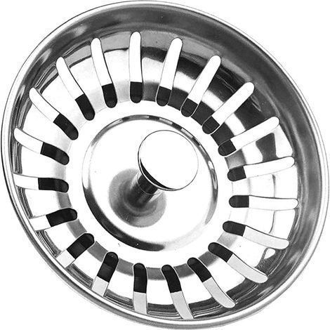 Bonde d'évier - Bouchon de vidange en acier inoxydable avec crépine pour évier de cuisine 79 mm. Crépine robuste pour une installation parfaite. Bouchon de vidange de rechange pour évier. (1/5)