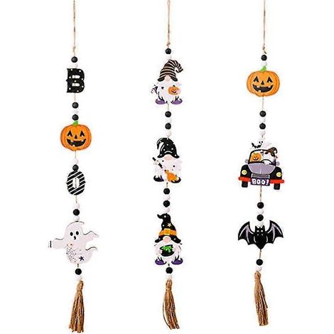 Guirlande en bois d'Halloween : Décoration de ferme citrouille Y