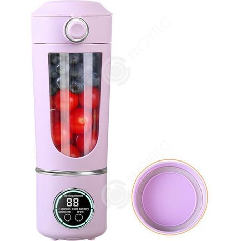 1 unité extracteur de jus vertical sans fil, 50 W, 700 ml, affichage numérique, pressoir portable pour citron et agrumes, idéal voyage bureau extérieur (1/4)
