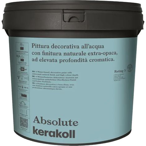 Pittura decorativa all’acqua finitura extra-opaca absolute bianco 4 lt