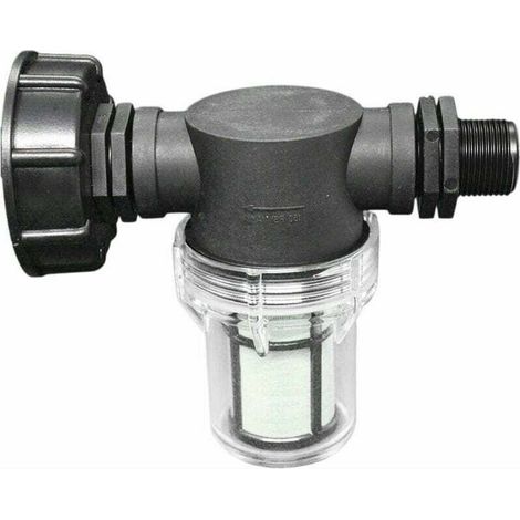 Raccord pour réservoir de 1000 litres, adaptateur S60x6 avec filtre intégré, raccord pour tuyau d'arrosage 3/4" pour système de récupération d'eau de pluie (1/4)