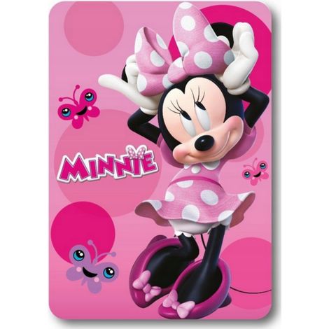 Morbida coperta in pile di Minnie Mouse, 100x140 cm, colorata.
