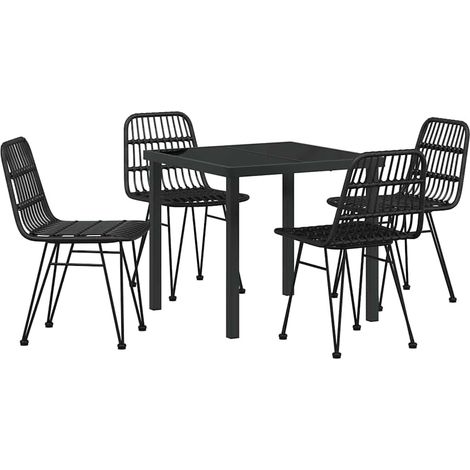 Maison Exclusive - Conjunto de Comedor de Jardín 5 uds. Negro (1/5)