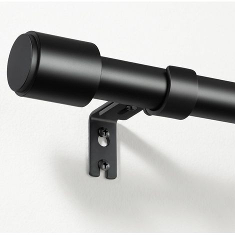 Tringle à Rideaux Noir Mat, Ø 25mm, 81-122cm, Barre Extensible (1/5)