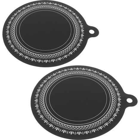CCYKXATapis de Protection et Compatible Lave-Vaisselle Lot de 2 Noir en Silicone Résistant la Chaleur pour Plaque à Induction Cuisine et Cuisson (1/5)