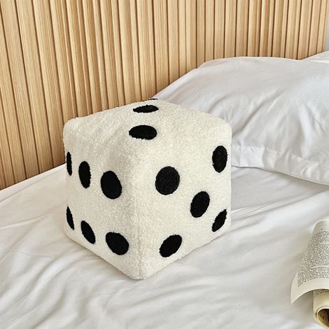 Coussin En Forme De Dé - 20x20x20 Cm - En Peluche Laineuse - Pour Canapé Fauteuil Chambre Bureau - 1 Pièce (1/5)