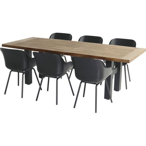Ensemble HARTMAN table SOPHIE Yasmani 240 - Alu Anthracite + 6 chaises SOPHIE Rondo Elegance - Anthracite