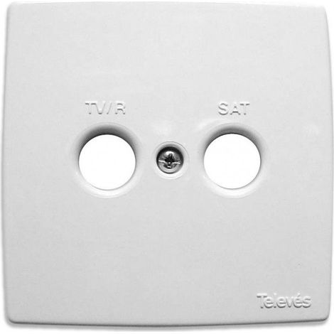 Embellecedor blanco de plastico para toma doble televes (1/2)