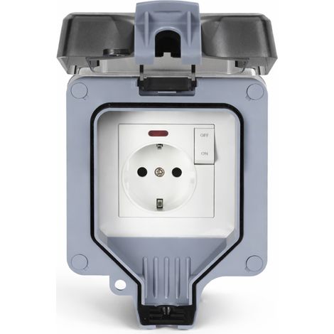 Randaco Außensteckdose Wandsteckdosen Gartensteckdose Outdoor Wasserdicht Steckdose Steckdose mit Schalter Aufputz 16A IP65 (1/5)