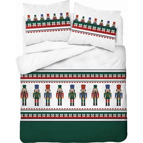 Parure de lit de Noël 160x200 cm Casse-Noisette Vert 100% coton (1/5)