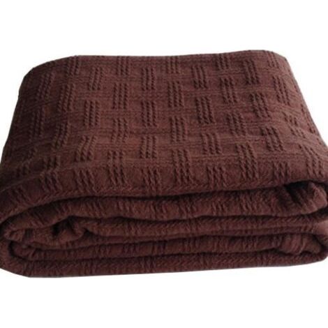 Couvre-lit en pur coton, couette chaude pour lit double, couverture confortable en tissu doux, jetée d'automne légère 109 x 160 cm - motif à carreaux (marron café) (1/4)