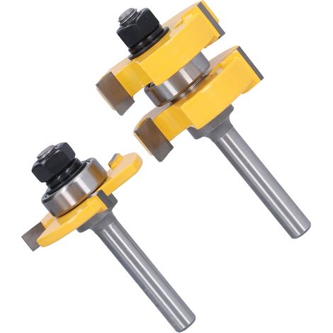 Jeu de fraises à rainurer en T réglables, 3 dents, queue de 8mm pour fraisage bois (1/5)