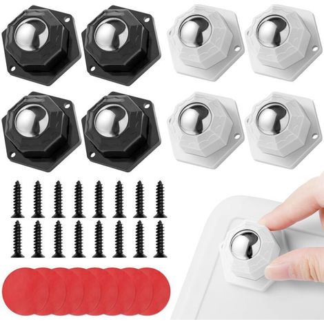 8 Pièces Roulettes Pivotantes pour Meuble à Charge Lourde, Rotation à 360° - pour Bac de Rangement, Placard - Charge 200KG+ (1/4)