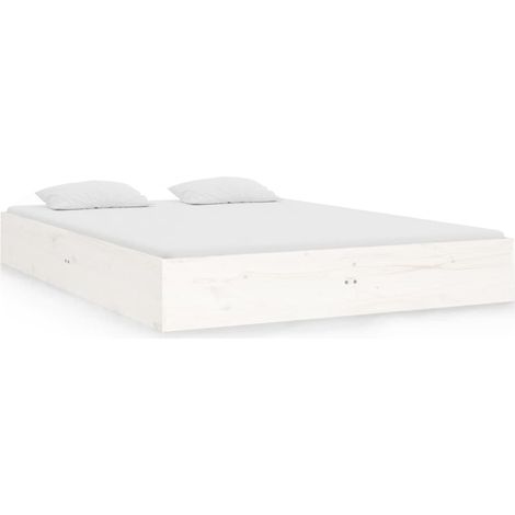 Lit Blanc Bois massif 120x190 Petit double 2 (1/5)
