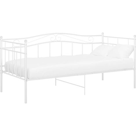 Maison Exclusive - Telaio Divano Letto Bianco in Metallo 90x200 cm (1/5)