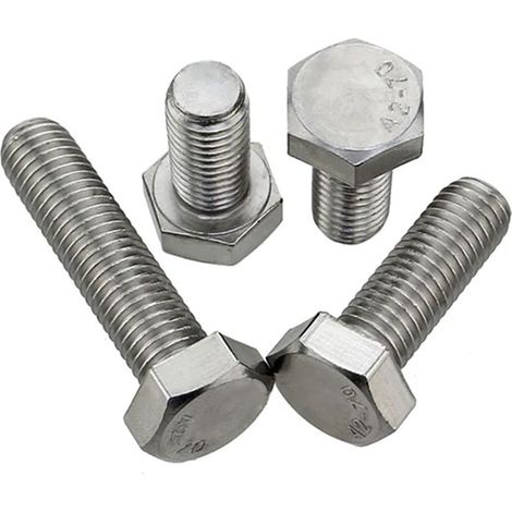 Vis à tête hexagonale M6, lot de 10, filetage inversé, acier (1/5)