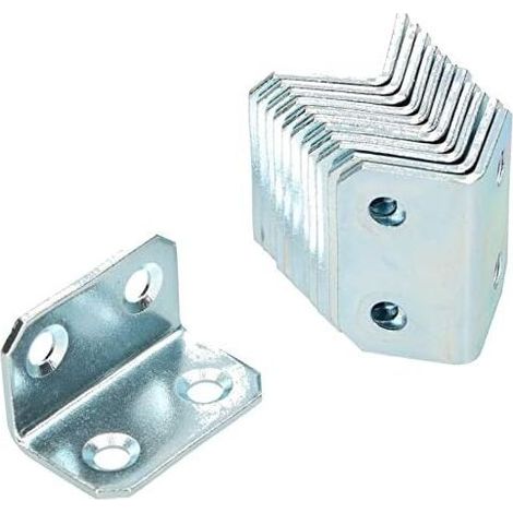 Connecteur d'angle 18 x 18 x 30 mm en acier - Trou de montage - Équerre de meuble - Galvanisé - Charge lourde - Équerre de montage - Angle de chaise (25) (1/5)