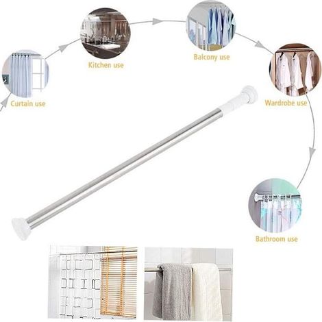 Barre de douche pivotante et réglable de 50 à 80 cm, également appelée (1/5)