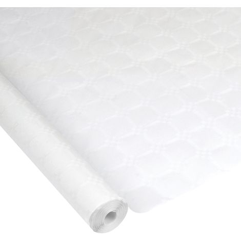 Nappe en papier Damasse 1.18 x 5 m Vitamina Blanc