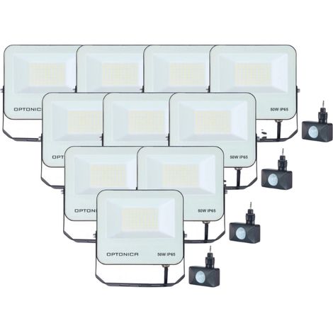 Pack de 6 - Projecteur 50W IP65 CCT Noir - 3000K/4000K/6000K - SILUMEN (1/4)
