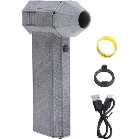 Souffleur à jet d'air 150 000 tr/min haute puissance, rechargeable, sans balais, électrique, avec fonction turbo, idéal pour les sports de plein air et le camping (gris). (1/5)