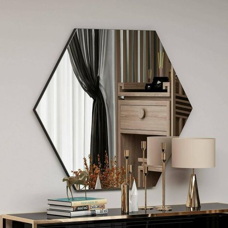 Miroir, décoration Murale, 70 x 2 x 60 cm, Noir (1/5)