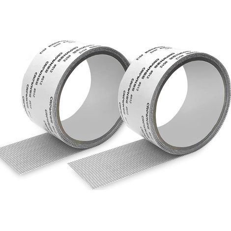 Ruban Adhésif en Fibre de Verre pour Réparer les Moustiquaires et Autres Éléments en Maille. Rouleau de Moustiquaire avec Adhésif Premium. Réparation Rapide des Déchirures (-2PCS) (1/5)