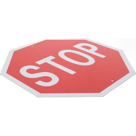Panneaux d'arrêt en aluminium octogonal 30x30 cm réfléchissants résistants aux intempéries pour intersections et sécurité routière piétons (1/5)