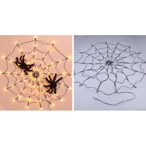 Lampe en toile d'araignée avec télécommande, 8 Modes de luminosité, économie d'énergie, protection des yeux, coin mural, décoration d'halloween (1/5)