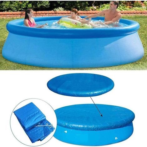 Schwimmbadabdeckung, Schutzhülle für runde Schwimmbecken, strapazierfähige, staubdichte Schwimmbadabdeckung für Aufstellbecken, 305 cm (10 Fuß) (1/5)