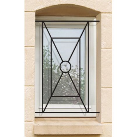 DMS – Grille de défense pour fenêtre 45 cm x 60 cm – Acier prépeint noir – Pose facile par scellement – Fabrication française