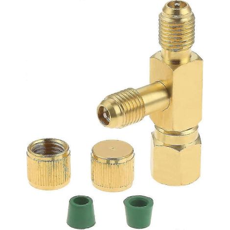Raccord rapide en T, adaptateur en T pour noyau de vannes 1/4" avec connecteur pivotant, compatible avec le collecteur de pompe à vide profond pour manomètre - q36/YY) (1/4)