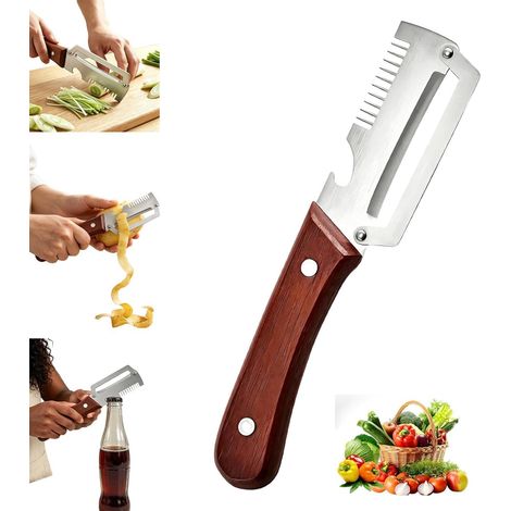Fruit and Vegetable Peeler,Multifunction Stainless Steel Peeler Potato Peeler Set With Bottle Opener And Knife For Chives, Kitchen Utensil (1/5)